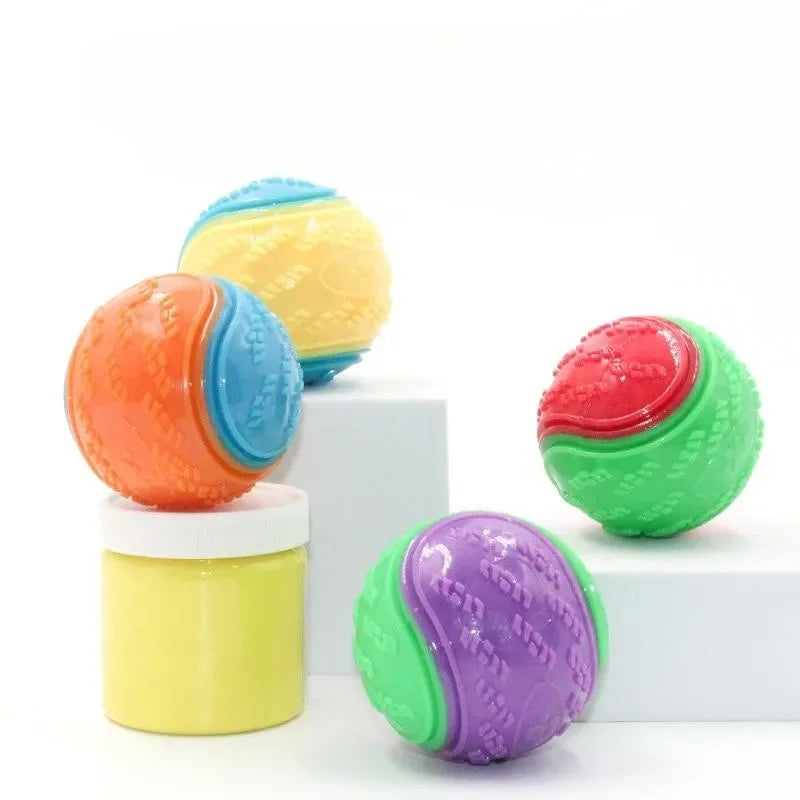 6Pcs Dogs Squeaky Teeth Cleaning Chew Balls