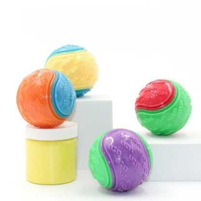 6Pcs Dogs Squeaky Teeth Cleaning Chew Balls