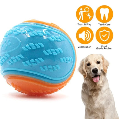 6Pcs Dogs Squeaky Teeth Cleaning Chew Balls